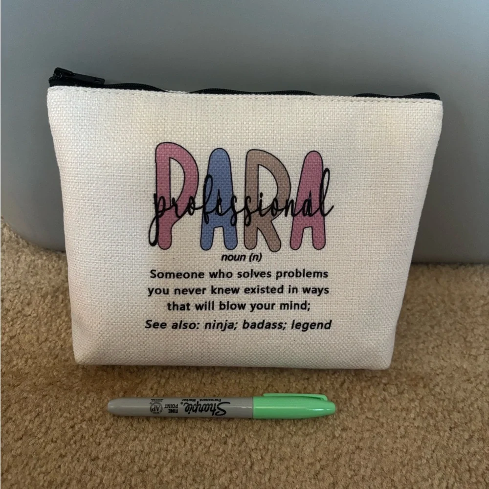 Canvas Zipper Pouch with PARA Professional Design Teacher Aide